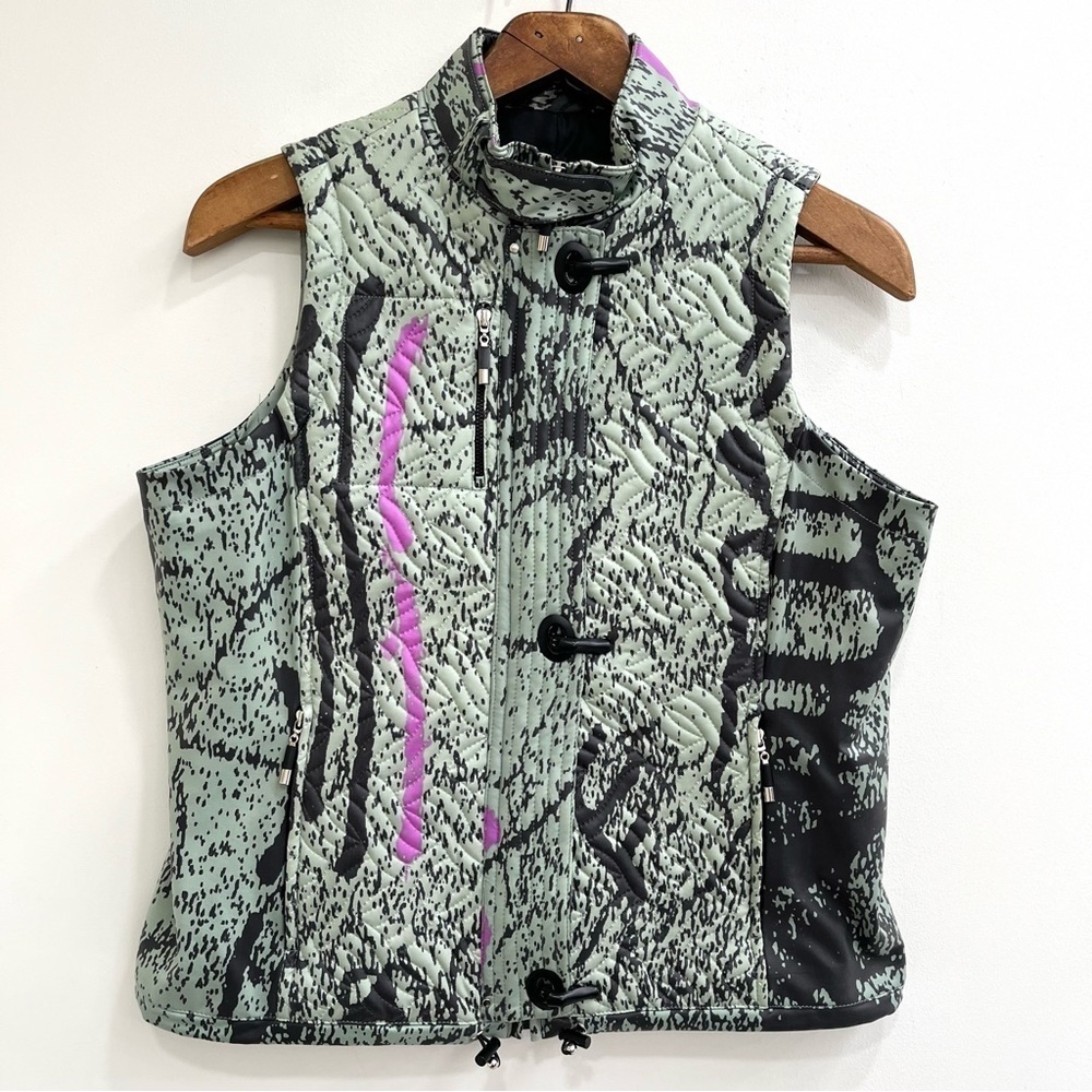 Jamie Sadock Quilted Vest Outdoor Golf Hiking Camping Mint Green Pink Medium